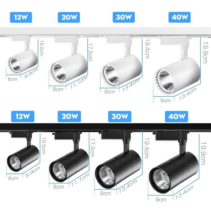 led track lights size