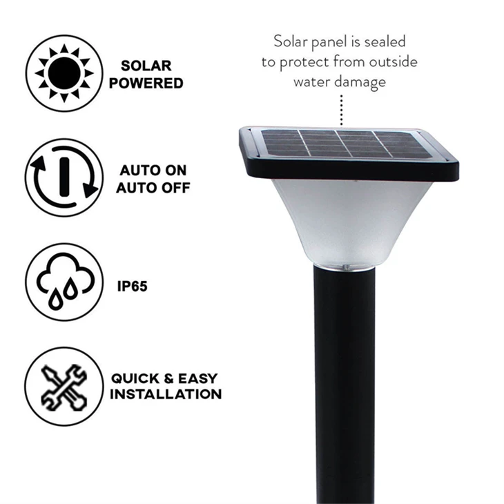 Modern Solar LED Path Lights - Adjustable Height & Wireless Design For Gardens