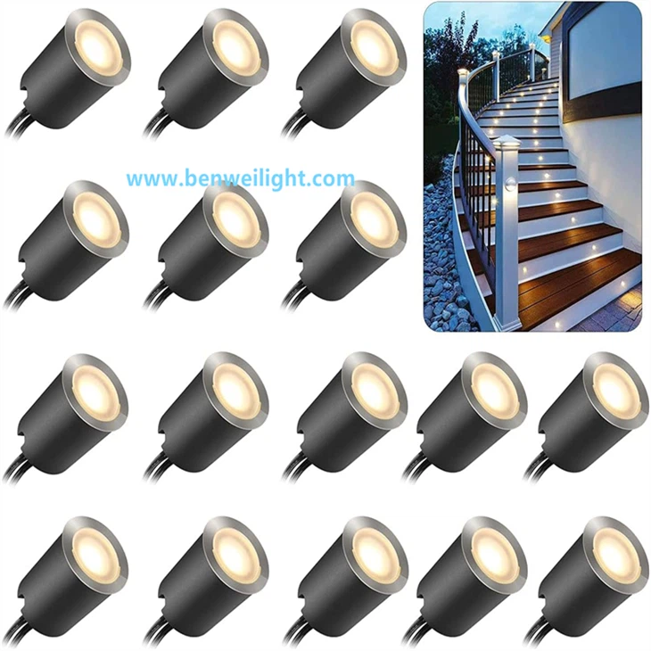 چراغ‌های LED عرشه‌دار 32 میلی‌متری، IP67، DC12V در-نورپردازی زمینی برای باغ‌های بیرون، پاسیو، پله‌ها