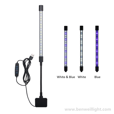 نور آکواریوم USB - 5V 7W گیره-روی لامپ LED برای مخازن ماهی